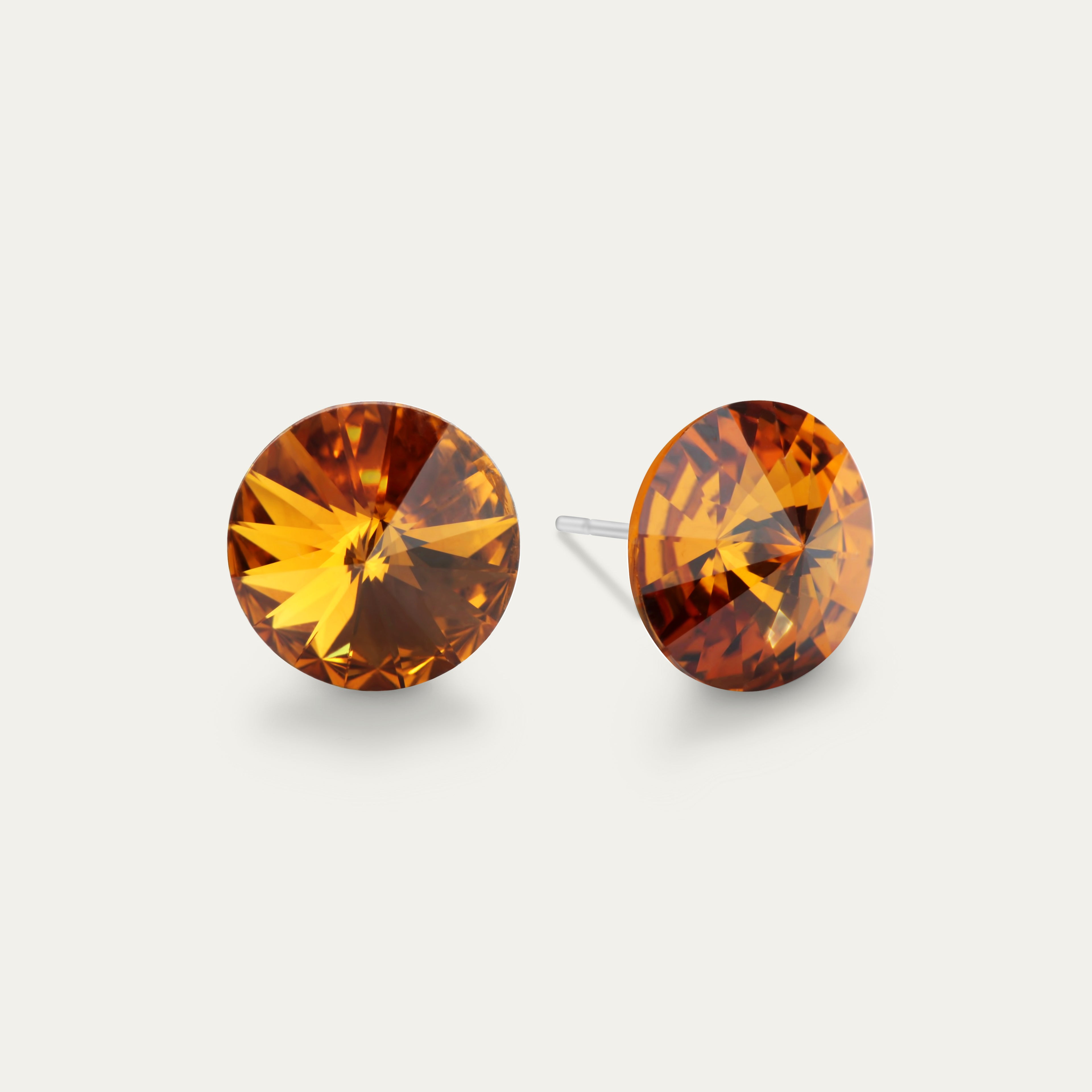 Ella - Topaze - Cristal de couleur jaune et orange de 10 mm - Boucles d&