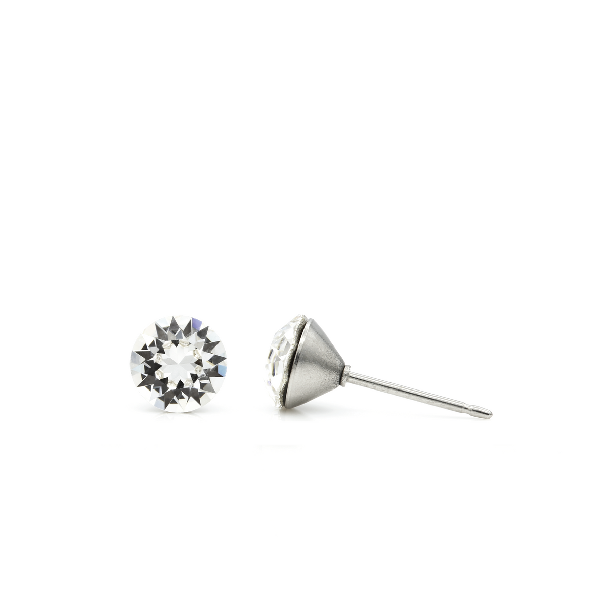 Clara - Aurore Boreale - 4mm Iridescent Color Crystal - Hypoallergenic Stainless Steel Stud Earring - Seona