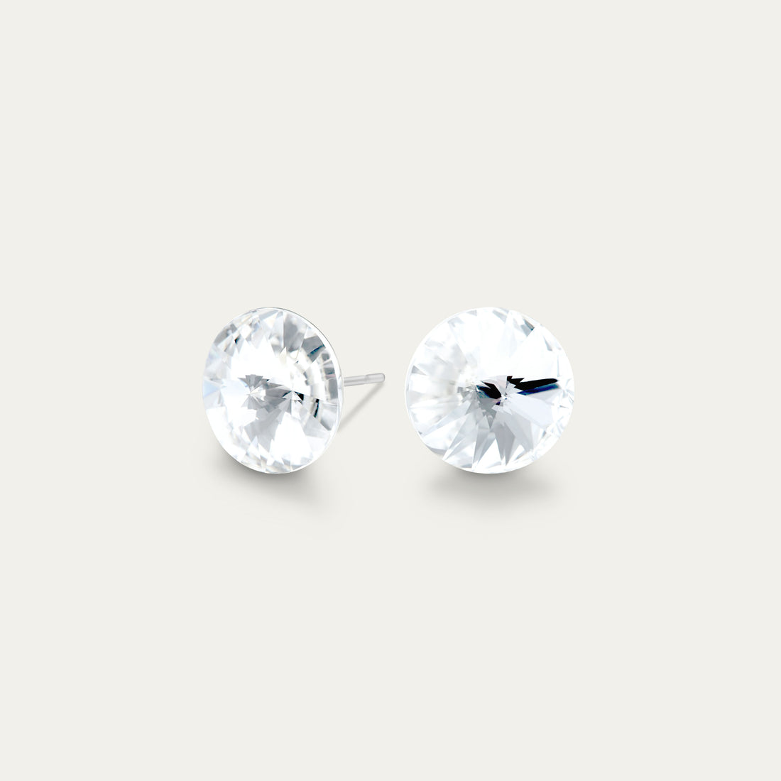 Mila - Clear - 8mm Clear Color Crystal - Hypoallergenic Stainless Steel Stud Earring
