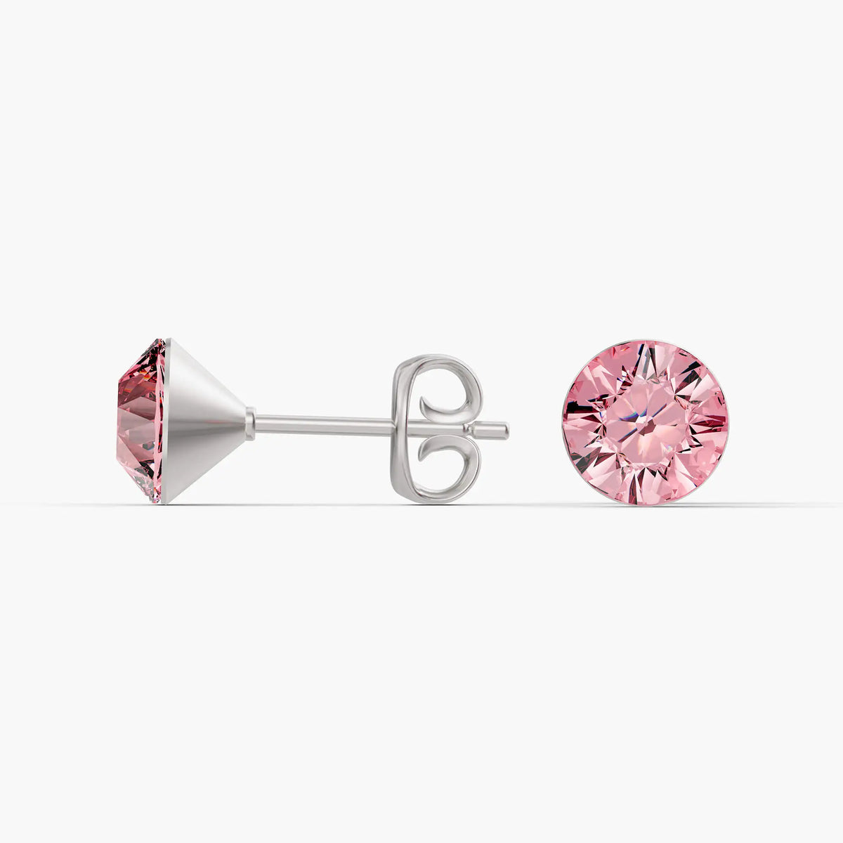 Aurora Crystal Stud Earrings - Light Rose