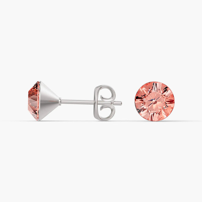 Aurora Crystal Stud Earrings - Rose Peach