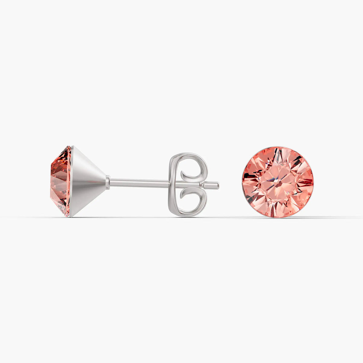Aurora Crystal Stud Earrings - Rose Peach