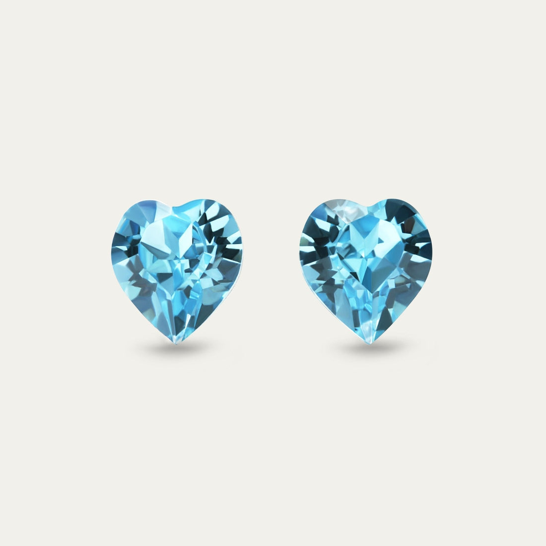 Ciella - Aquamarine - 8mm - Blue - Color - Crystal - Heart - Hypoallergenic - Stainless - Steel - Stud - Earring - 272148