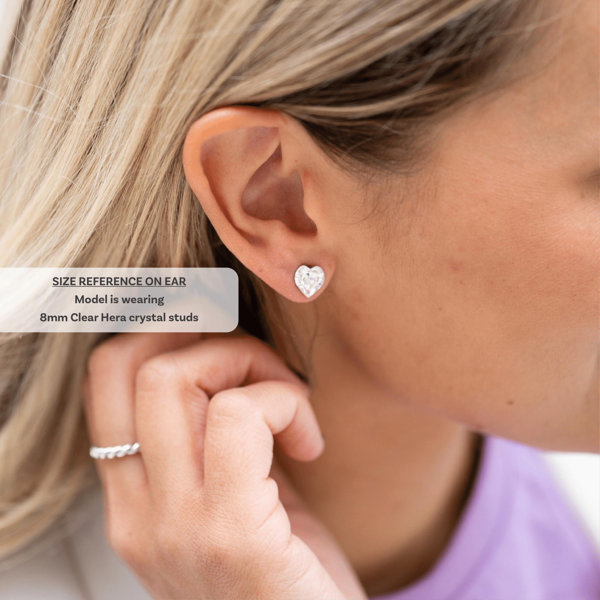 Ciella - Light - Siam - 8mm - Red - Color - Crystal - Heart - Hypoallergenic - Stainless - Steel - Stud - Earring - 828738
