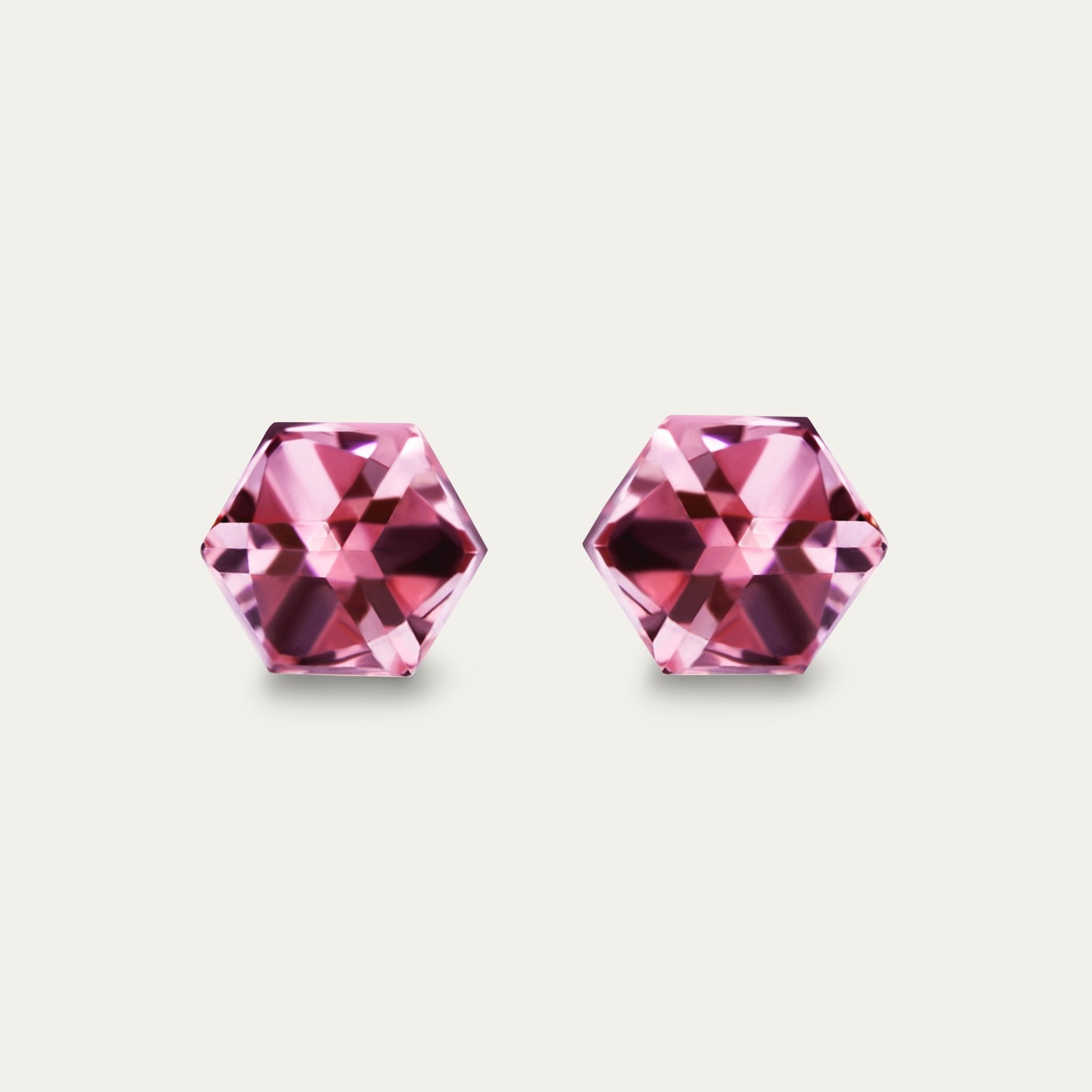 Iris - Light Rose - 6mm Pink Color Cubic Crystal - Hypoallergenic Stainless Steel Stud Earring - Earrings - iris - cubic - 6mm - 223 - light - rose - Seona