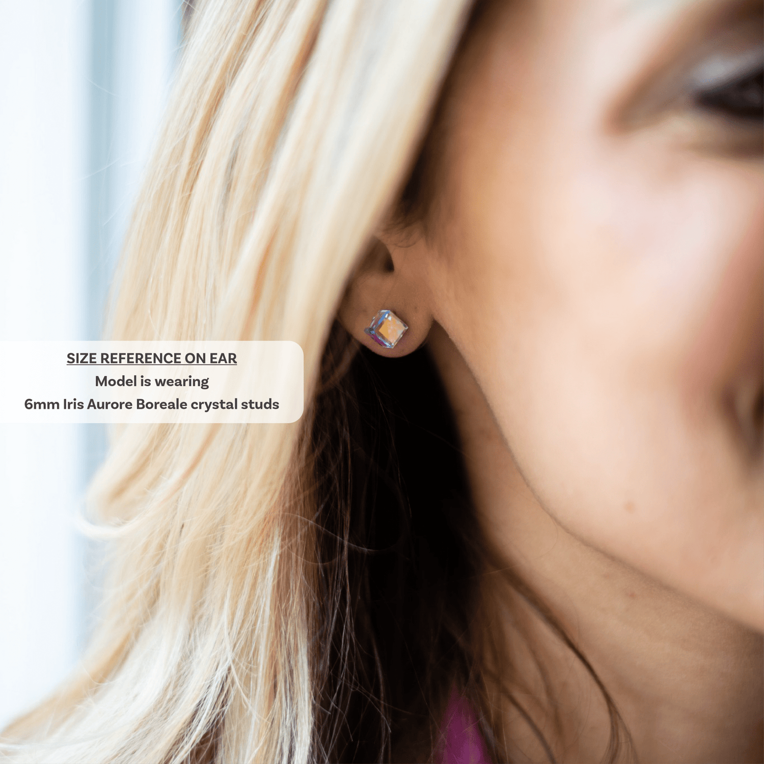 Iris - Violet - 6mm Purple Color Cubic Crystal - Hypoallergenic Stainless Steel Stud Earring - Earrings - iris - cubic - 6mm - 371 - violet - Seona