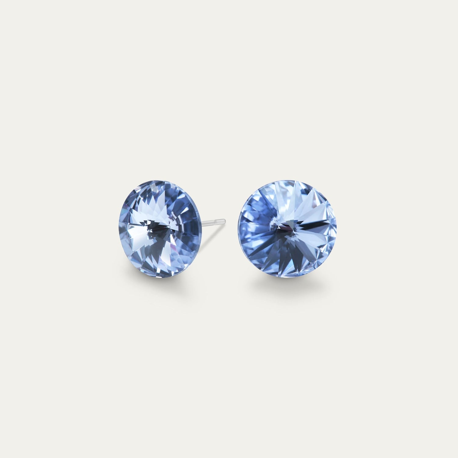 Mila - Light Sapphire - 8mm Blue Color Crystal - Hypoallergenic Stainless Steel Stud Earring - Earrings - Mila - Rivoli - 8 - 211 - Light - Sapphire - Seona