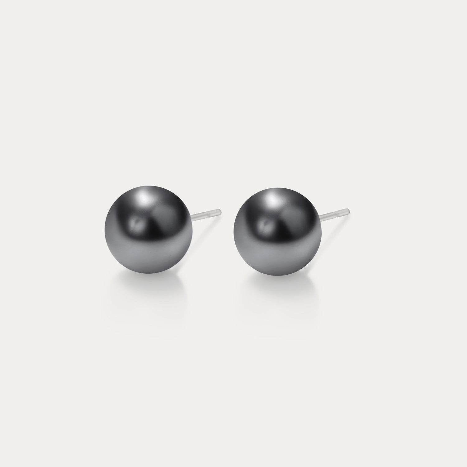 Perla - Black 6mm Pearl - Hypoallergenic Stainless Steel Stud Earring - Pearl Earrings - perla - 298 - black - pearl - 6mm - Seona