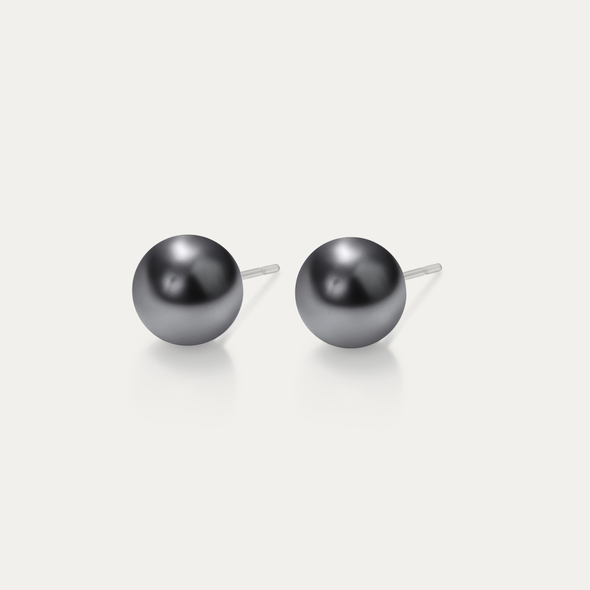 Perla - Black 6mm Pearl - Hypoallergenic Stainless Steel Stud Earring - Pearl Earrings - perla - 298 - black - pearl - 6mm - Seona