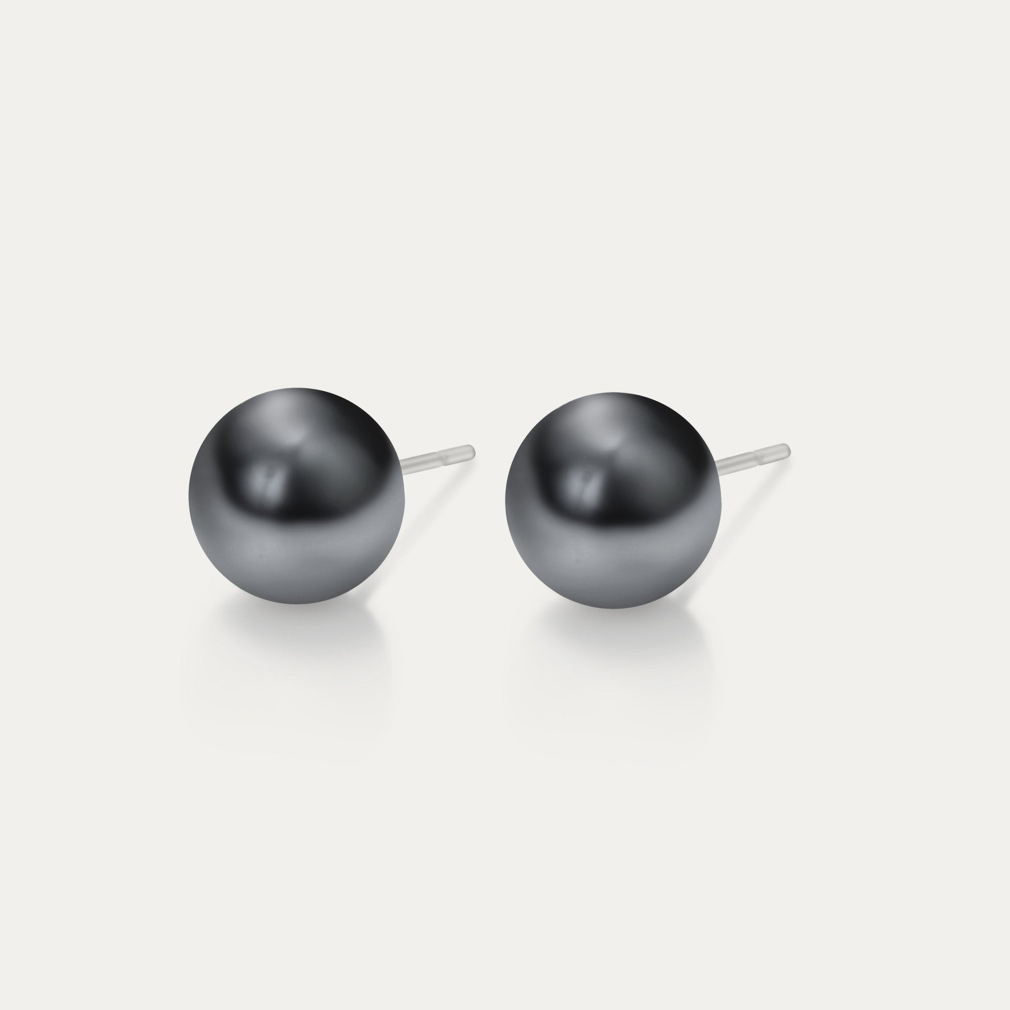 Perla - Black 8mm Pearl - Hypoallergenic Stainless Steel Stud Earring - Pearl Earrings - perla - 298 - black - pearl - 8mm - Seona