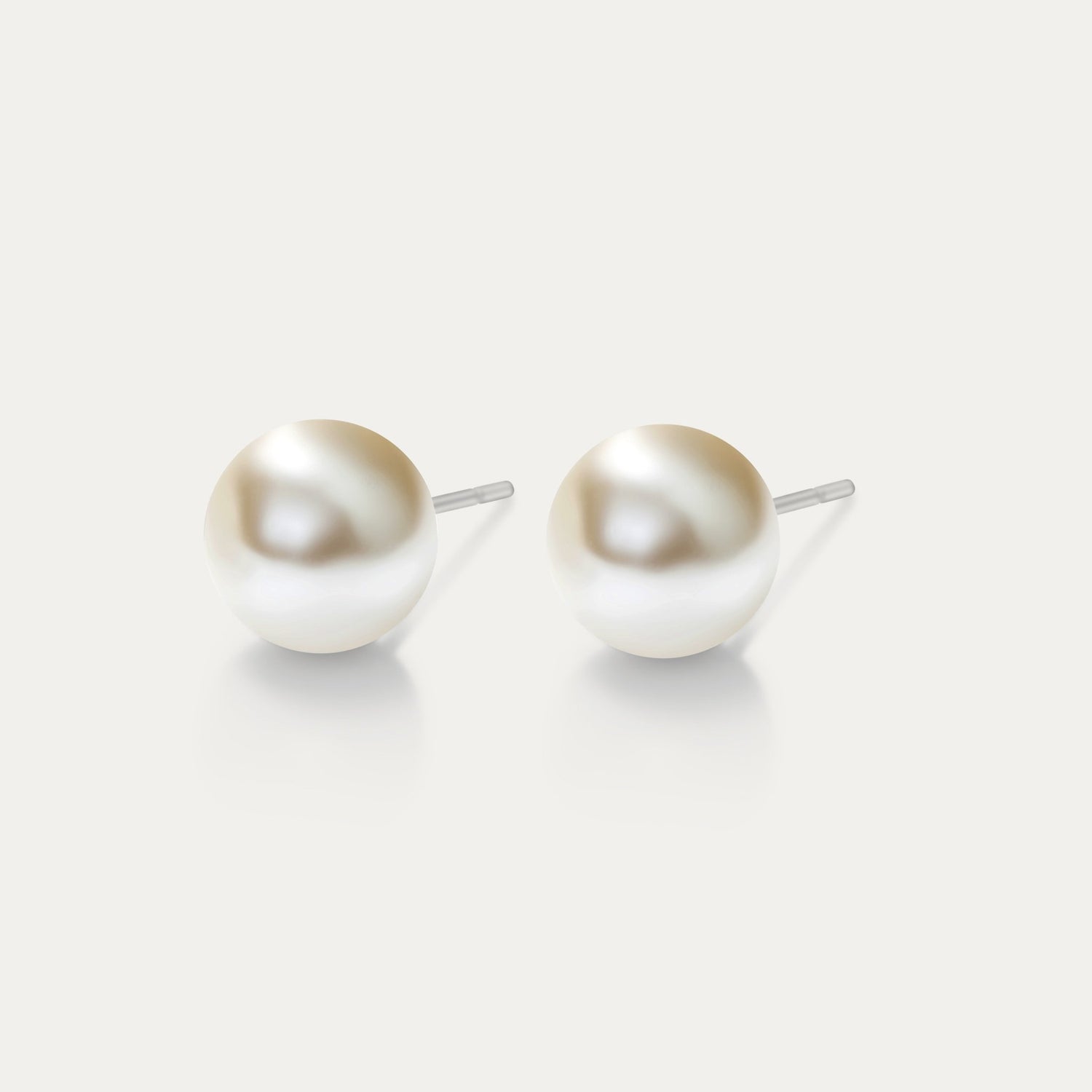 Perla - Cream 8mm Pearl - Hypoallergenic Stainless Steel Stud Earring - Pearl Earrings - perla - classic - cream - pearl - 8mm - Seona