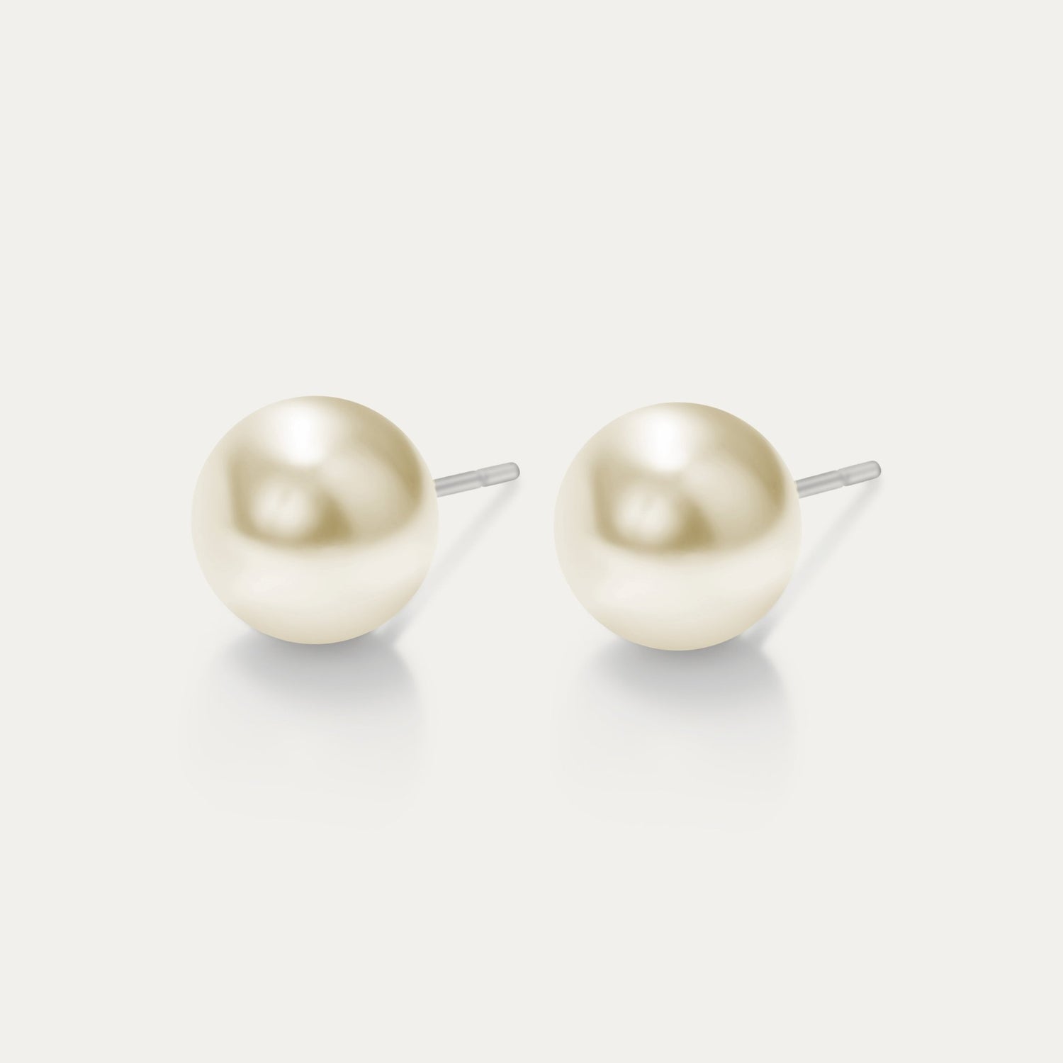 Perla - Creamrose 10mm Pearl - Hypoallergenic Stainless Steel Stud Earring - Pearl Earrings - perla - 621 - creamrose - pearl - 10mm - Seona