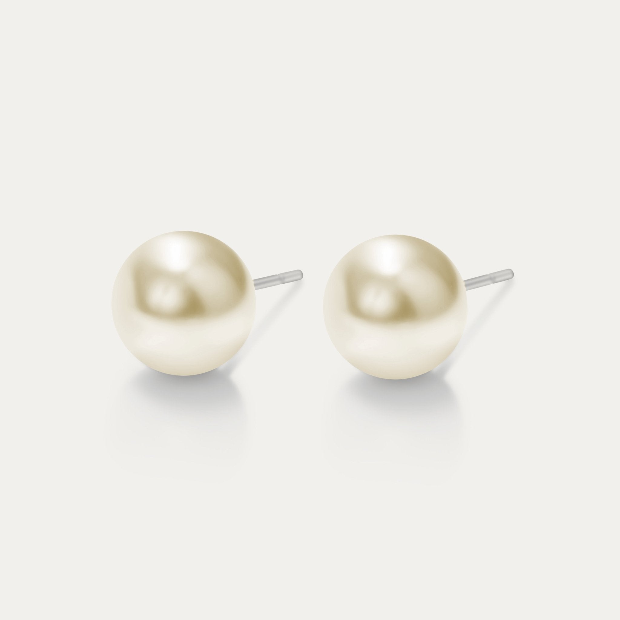 Perla - Creamrose 10mm Pearl - Hypoallergenic Stainless Steel Stud Earring - Pearl Earrings - perla - 621 - creamrose - pearl - 10mm - Seona
