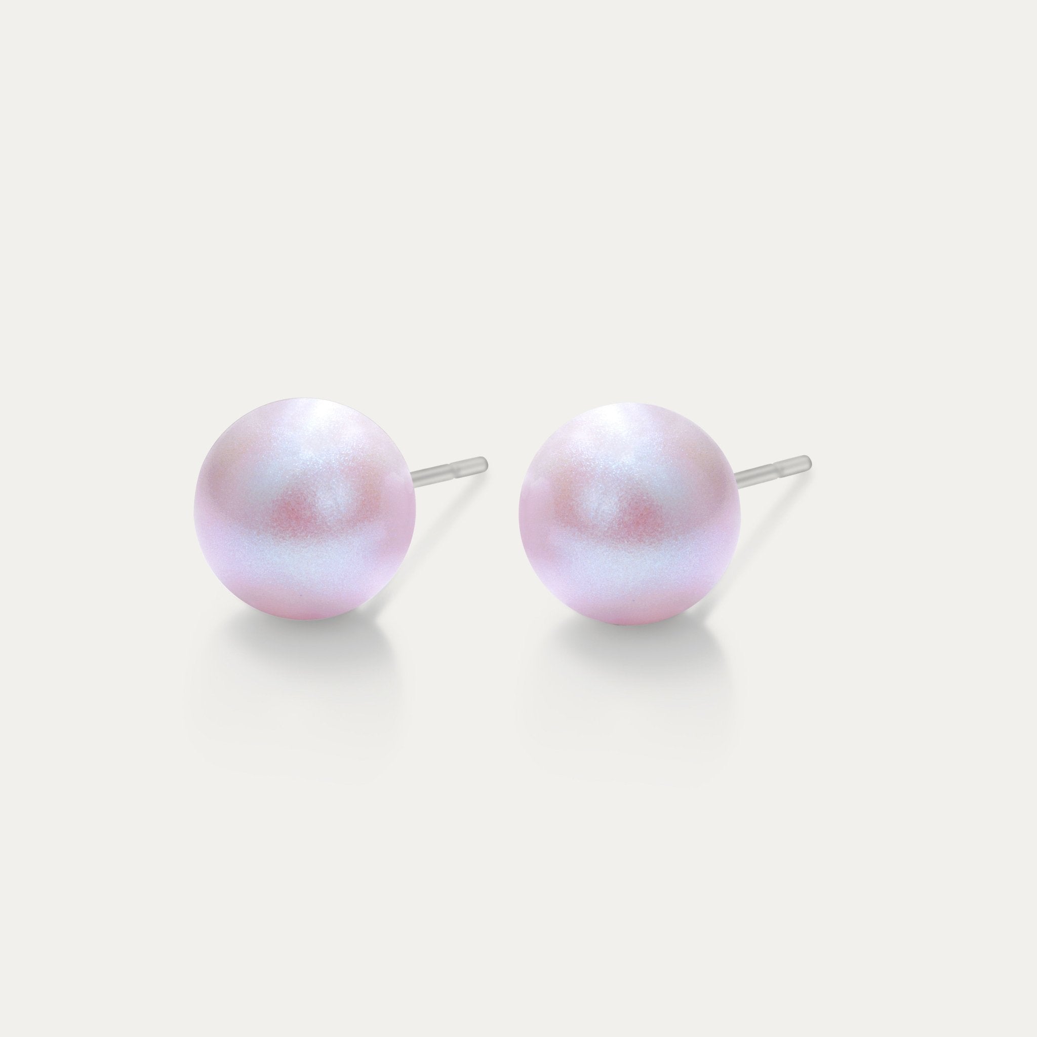 Perla - Iridescent Dreamy Rose 8mm Pearl - Hypoallergenic Stainless Steel Stud Earring - Pearl Earrings - perla - 2025 - IR - dreamy - rose - pearl - 8mm - Seona