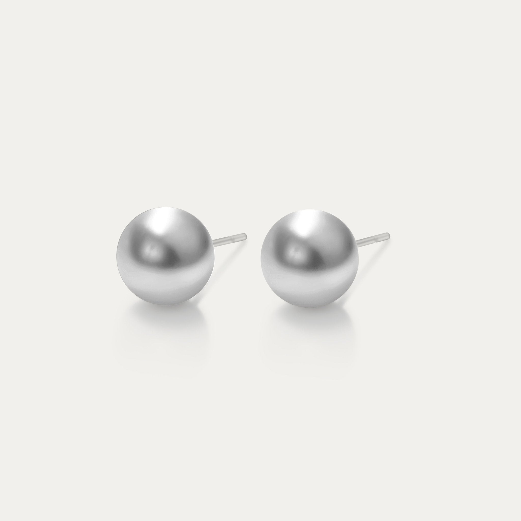 Perla - Light Grey 6mm Pearl - Hypoallergenic Stainless Steel Stud Earring - Pearl Earrings - perla - 616 - light - grey - pearl - 6mm - Seona