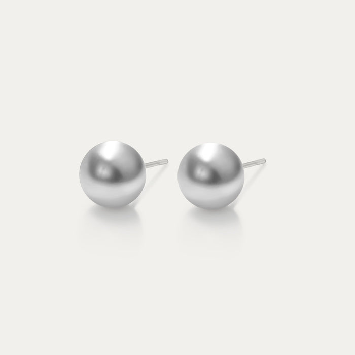 Perla - Light Grey 6mm Pearl - Hypoallergenic Stainless Steel Stud Earring - Pearl Earrings - perla - 616 - light - grey - pearl - 6mm - Seona