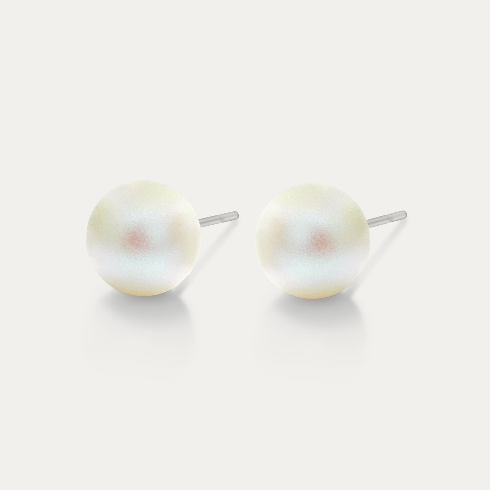 Perla - Pearlescent White 10mm Pearl - Hypoallergenic Stainless Steel Stud Earring - Pearl Earrings - perla - 969 - PL - white - pearl - 10mm - Seona
