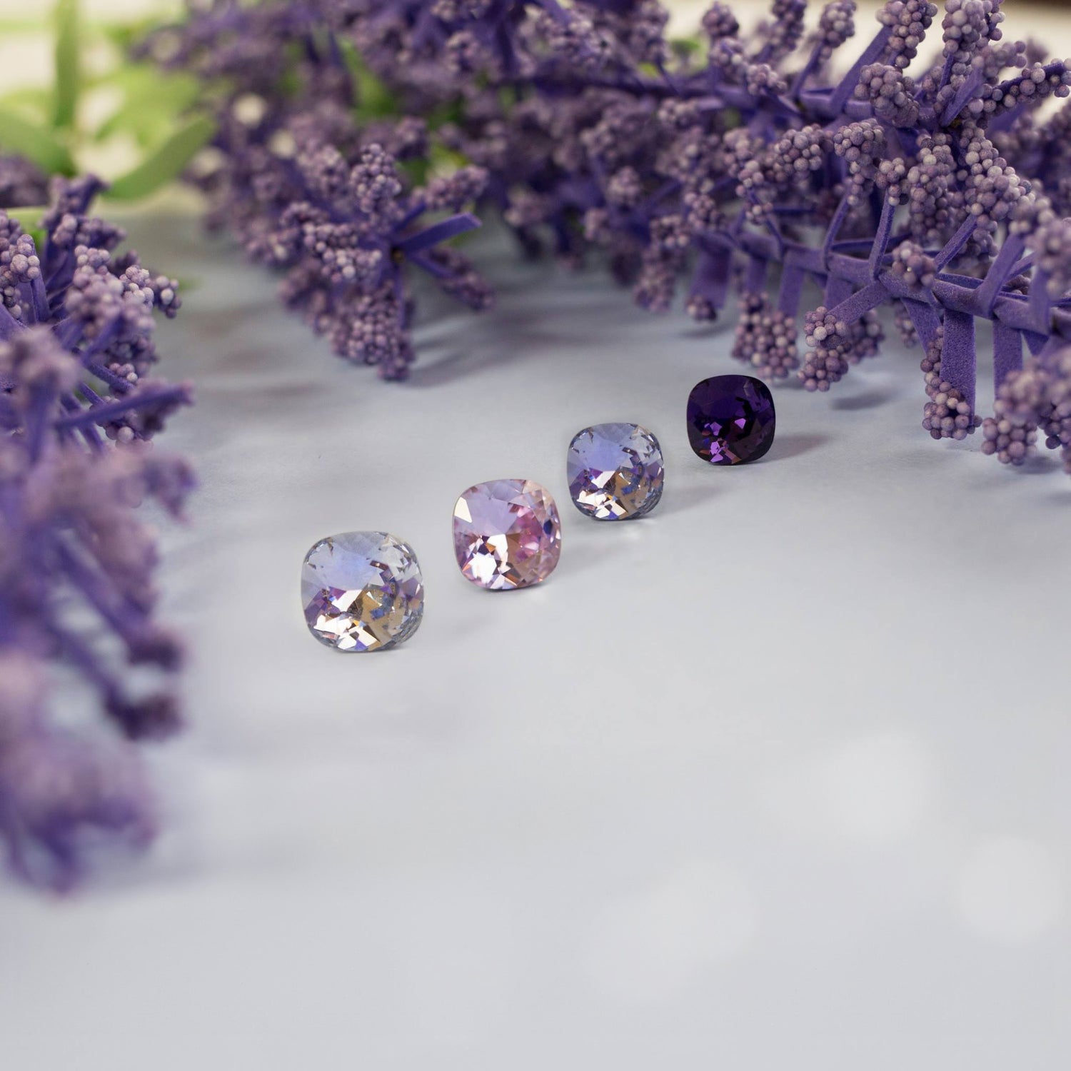 Purple Crystal Earrings