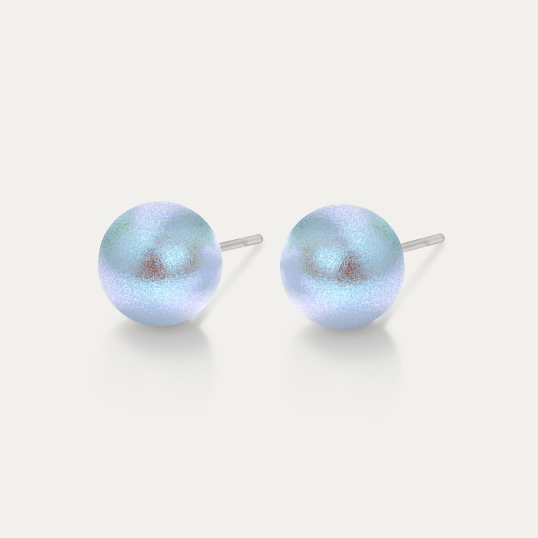 Perla - Iridescent Dreamy Blue 10mm Pearl - Hypoallergenic Stainless Steel Stud Earring