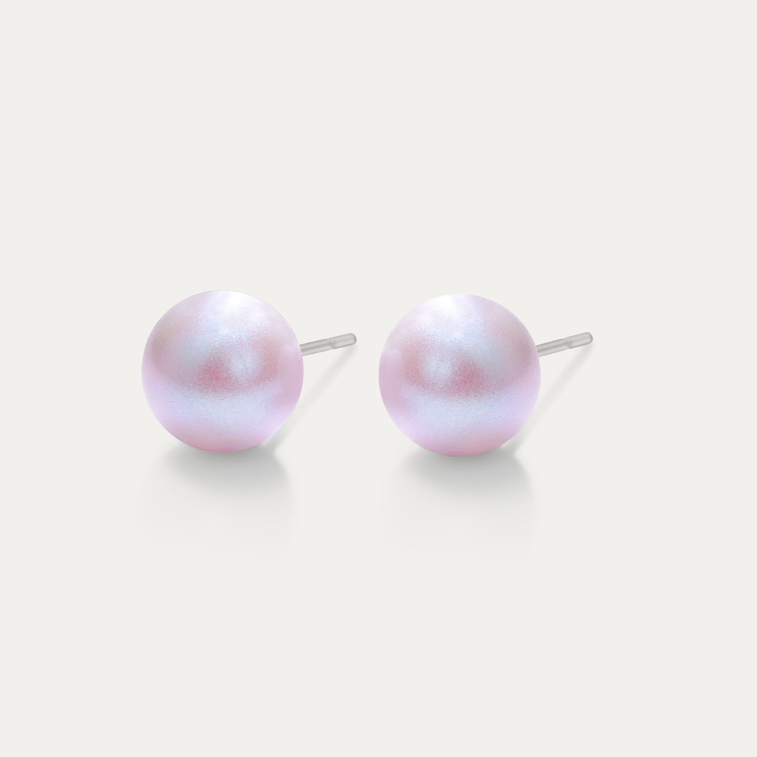 Perla - Iridescent Dreamy Rose 8mm Pearl - Hypoallergenic Stainless Steel Stud Earring