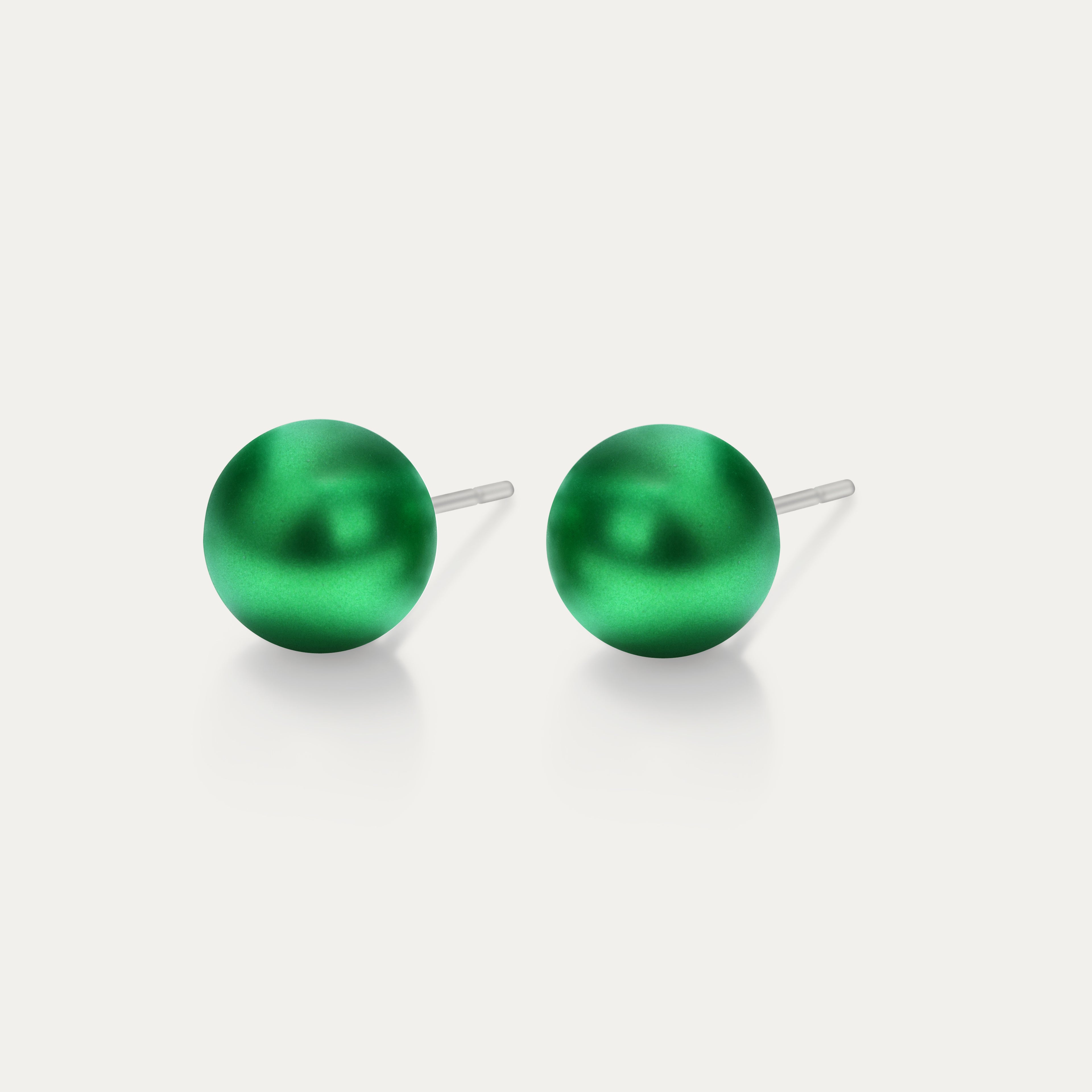 Perla - Eden Green 8mm Pearl - Hypoallergenic Stainless Steel Stud Earring