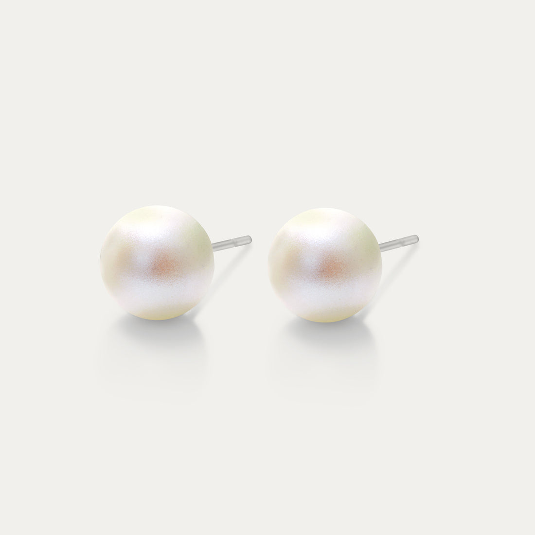 Perla - Pearlesecent White 8mm Pearl - Hypoallergenic Stainless Steel Stud Earring