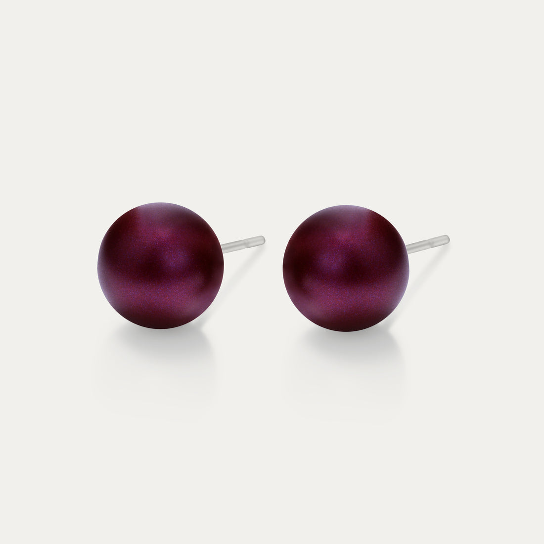 Perla - Elderberry 10mm Pearl - Hypoallergenic Stainless Steel Stud Earring