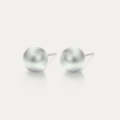 Perla - Iridescent Dove Grey 8mm Pearl - Hypoallergenic Stainless Steel Stud Earring