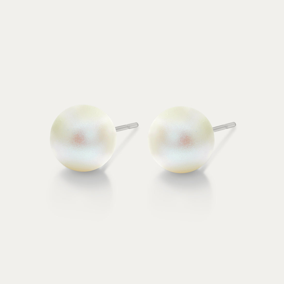 Perla - Pearlescent White 10mm Pearl - Hypoallergenic Stainless Steel Stud Earring