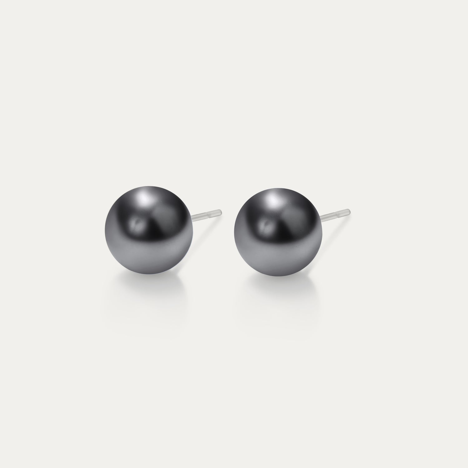 Perla - Black 6mm Pearl - Hypoallergenic Stainless Steel Stud Earring