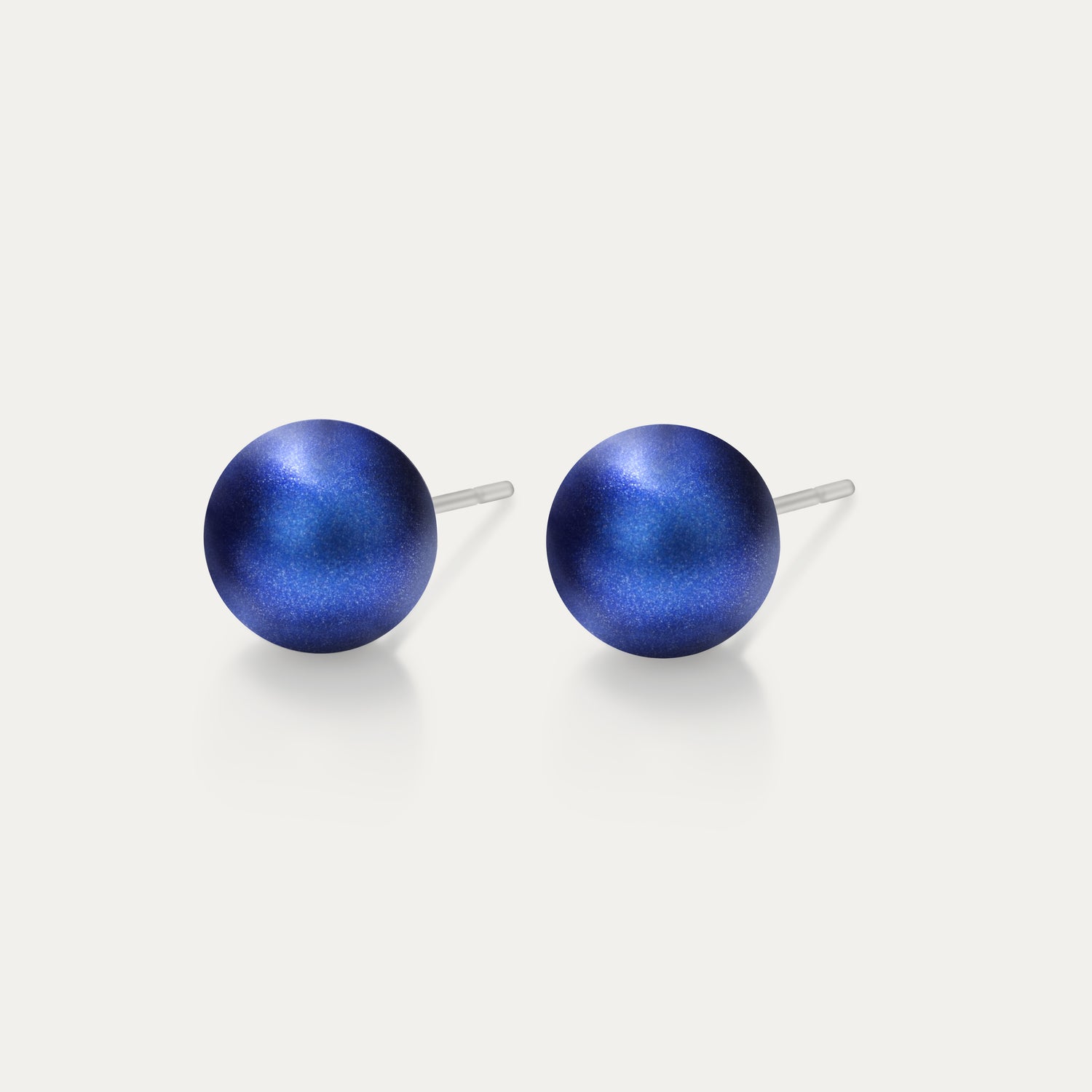 Perla - Iridescent Dark Blue 8mm Pearl - Hypoallergenic Stainless Steel Stud Earring