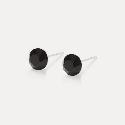 Aurora - Jet Black - 6mm Black Color Crystal - Hypoallergenic Stainless Steel Stud Earring