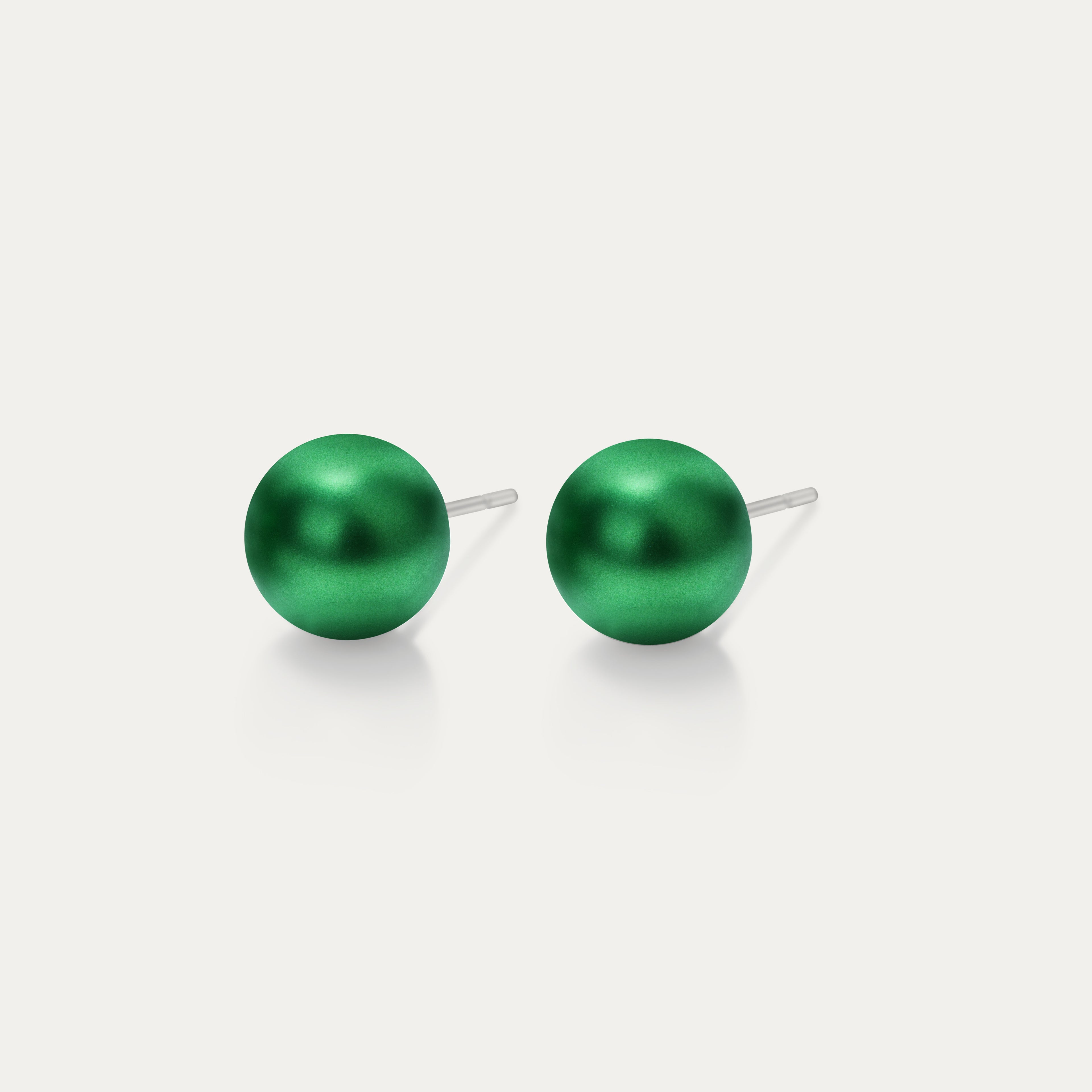 Perla - Eden Green 6mm Pearl - Hypoallergenic Stainless Steel Stud Earring