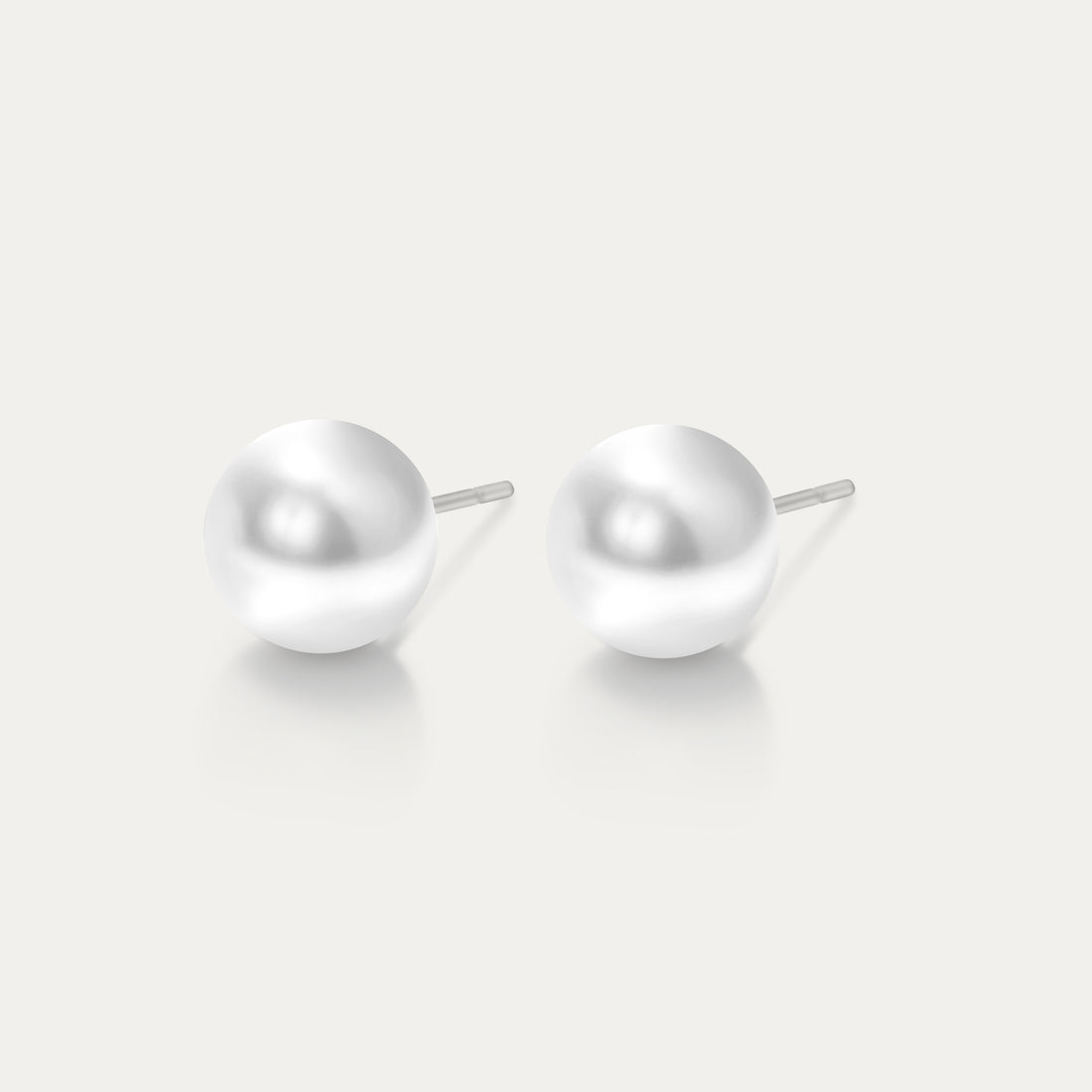 Perla - Classic White 8mm Pearl - Hypoallergenic Stainless Steel Stud Earring