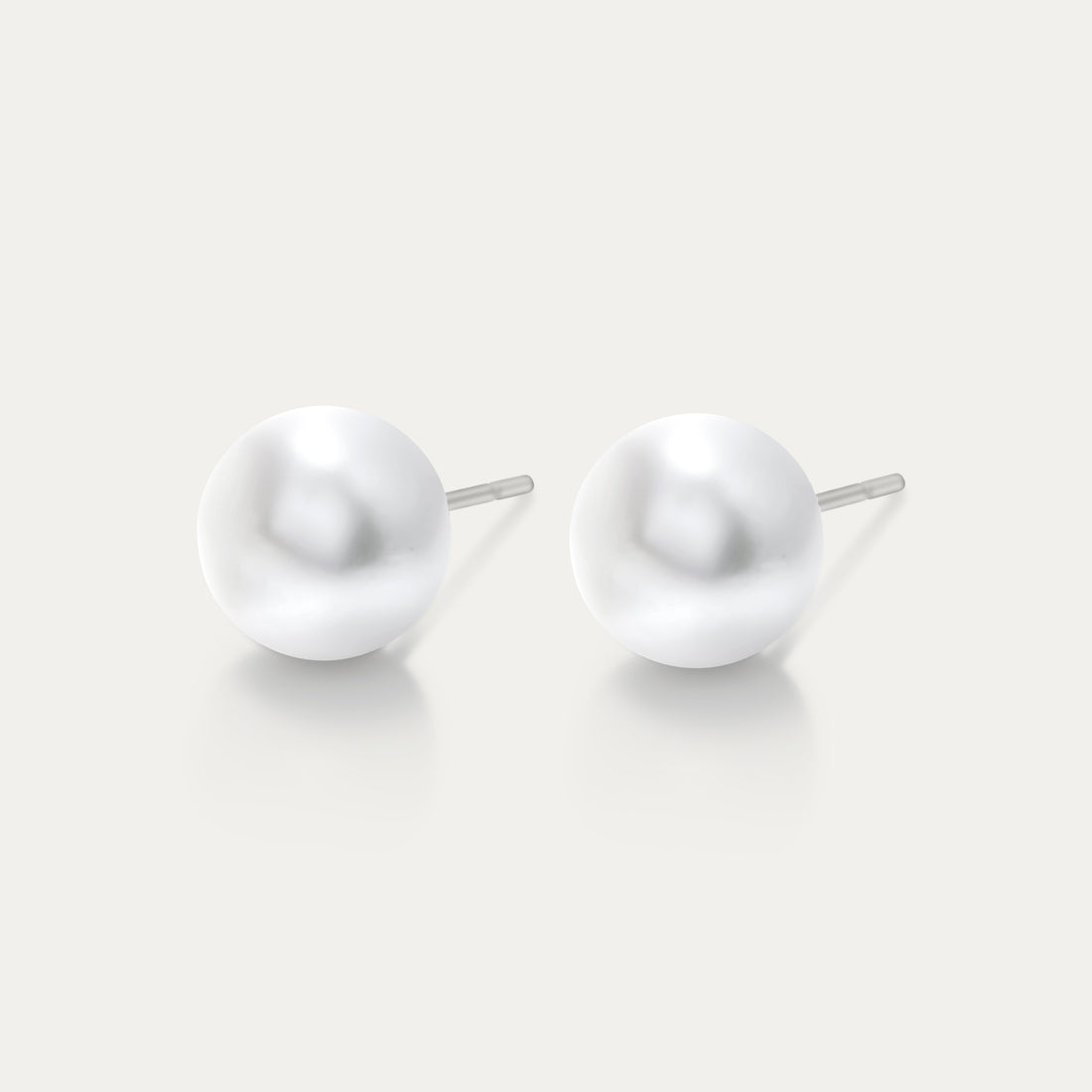 Perla - White 10mm Pearl - Hypoallergenic Stainless Steel Stud Earring