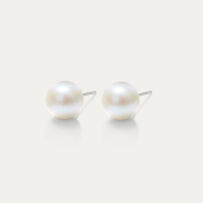 Perla - Pearlesecent White 6mm Pearl - Hypoallergenic Stainless Steel Stud Earring