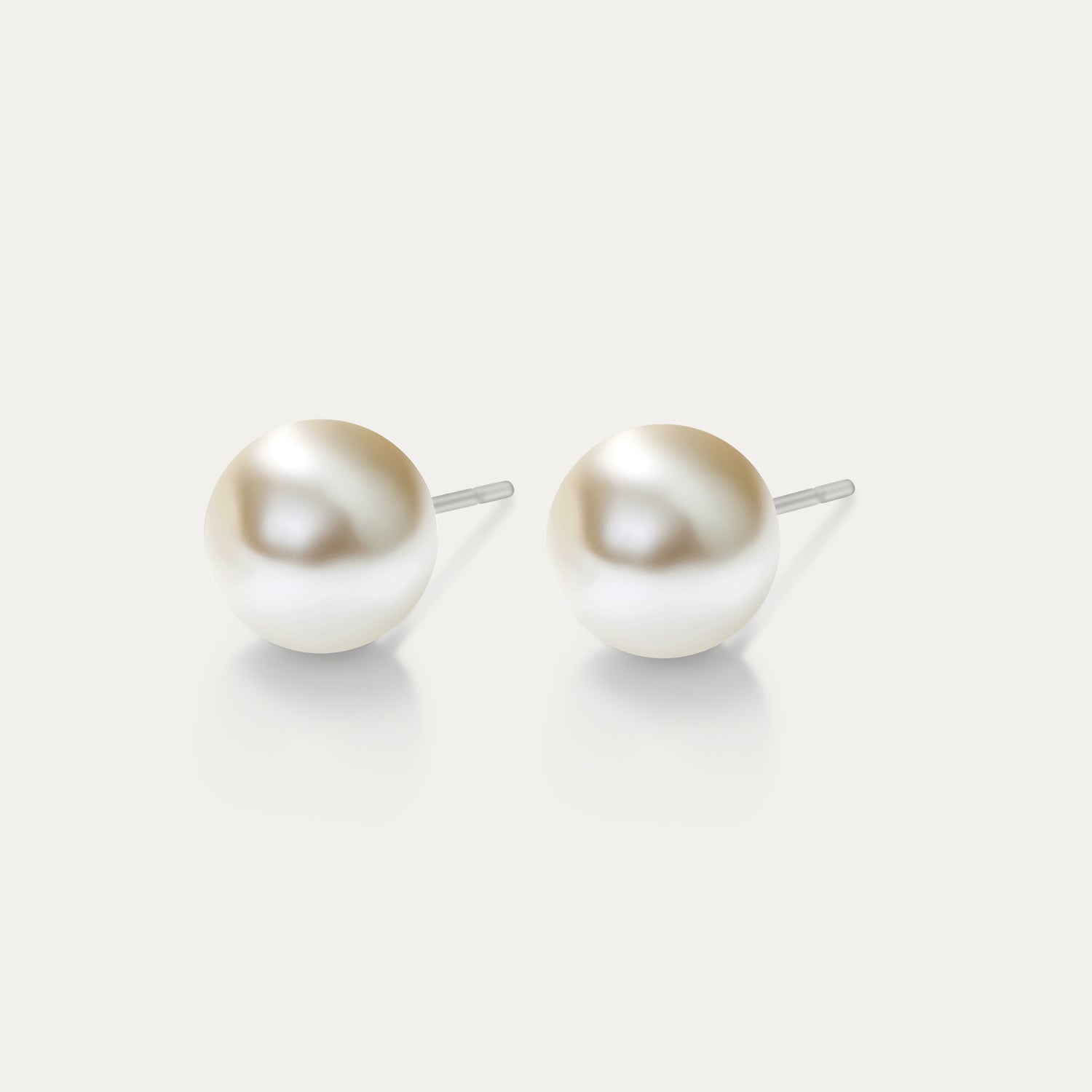 Perla - Cream 8mm Pearl - Hypoallergenic Stainless Steel Stud Earring