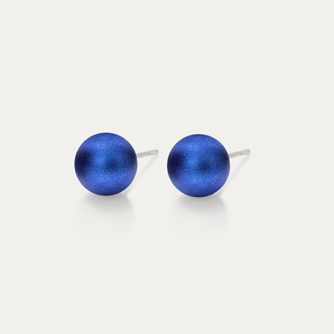 Perla - Iridescent Dark Blue 6mm Pearl - Hypoallergenic Stainless Steel Stud Earring