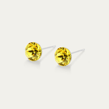 Aurora - Topaze claire - Cristal de couleur jaune 6 mm - Boucles d&