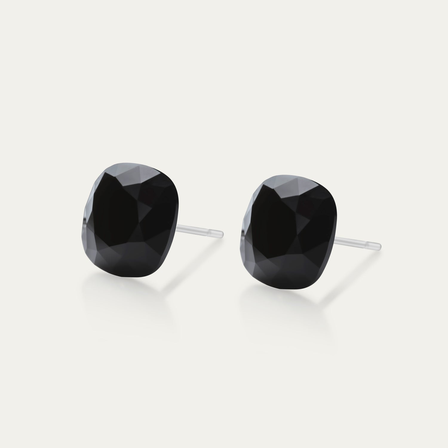 Sophia - Jet Black - Coussin en cristal de couleur noire de 10 mm - Boucles d&