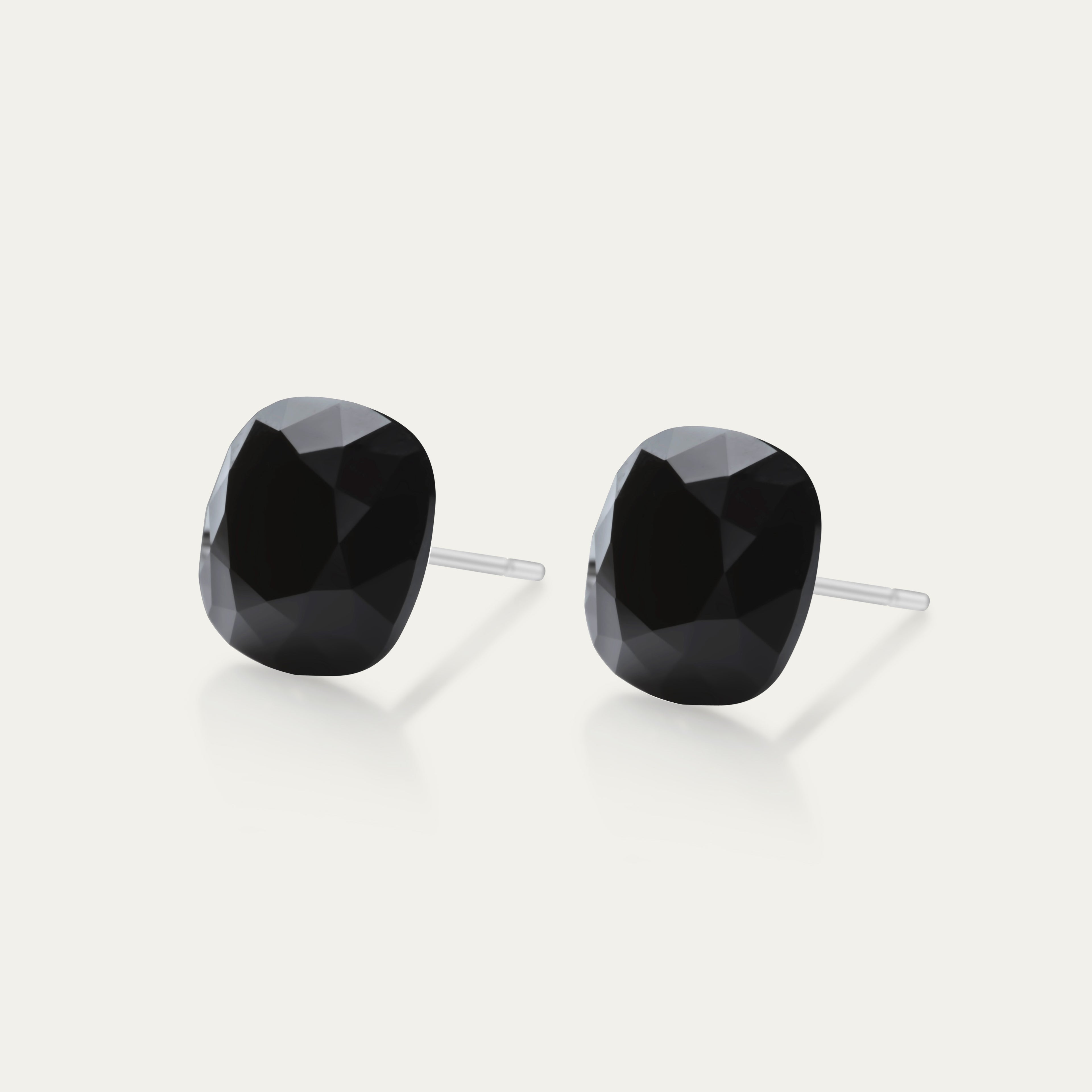 Sophia - Jet Black - Coussin en cristal de couleur noire de 10 mm - Boucles d&