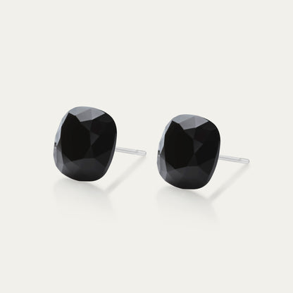 Sophia - Jet Black - Coussin en cristal de couleur noire de 10 mm - Boucles d&