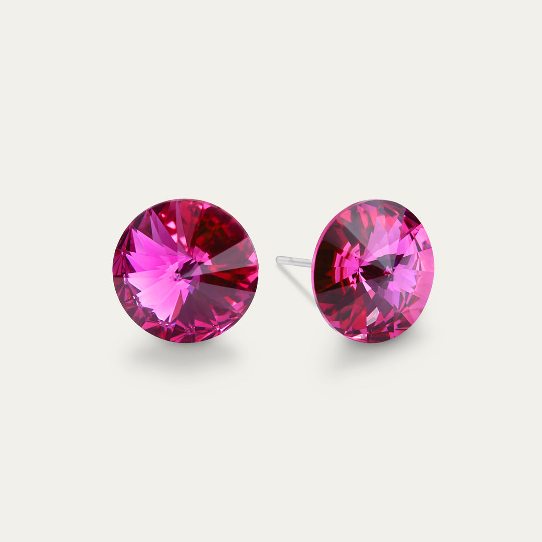 Ella - Fucshia - Cristal rose 10 mm - Boucles d&