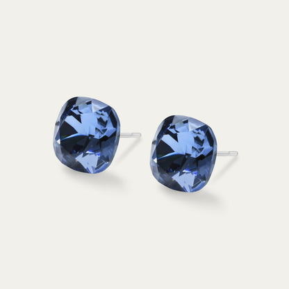 Sophia - Bleu denim - Coussin en cristal bleu 10 mm - Boucles d&