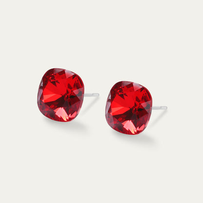 Sophia - Light Siam - Coussin en cristal de couleur rouge 10 mm - Boucles d&