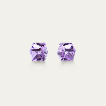 Irene - Violet - Cristal cubique de couleur violette de 4 mm - Boucles d&