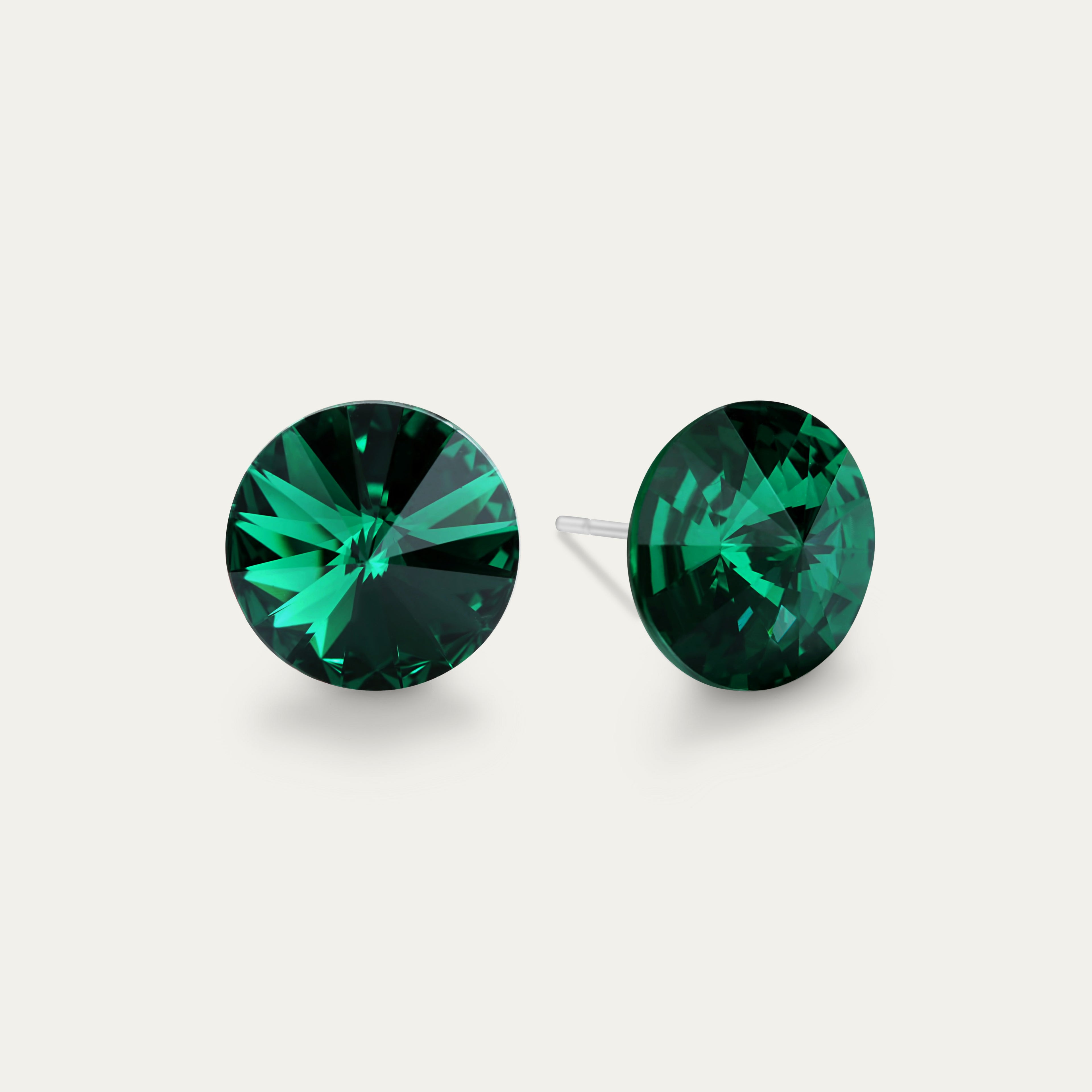 Ella - Émeraude - Cristal de couleur verte de 10 mm - Boucles d&