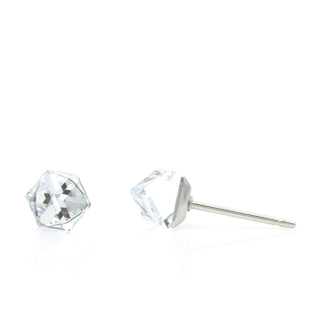 Chloe - 4mm Cubic Cut Genuine Crystal Earring Studs - Seona Earrings Crystal
