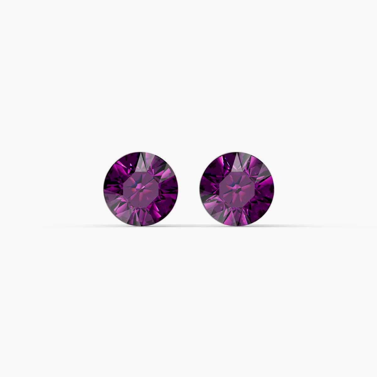 Aurora Crystal Stud Earrings - Amethyst - Seona
