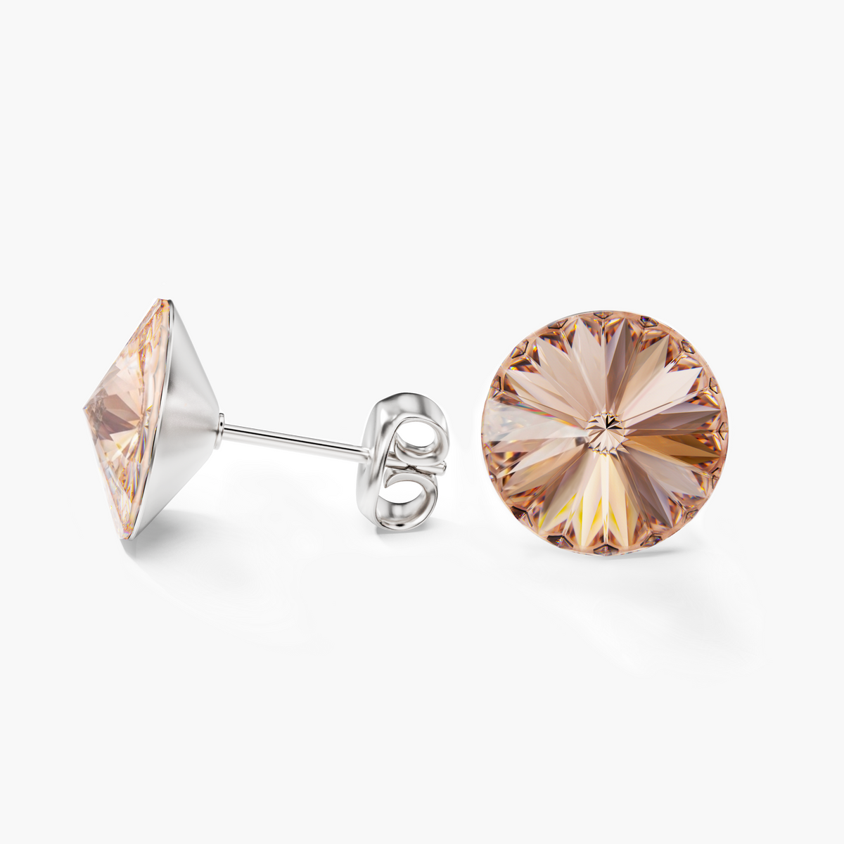 Ella Crystal Stud Earrings - Champagne